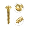 thumbnail image 4 of Uxcell M5 x 30mm Wood Screws Slotted Round Head Brass Self-Tapping Screw 20 Pack, 4 of 5