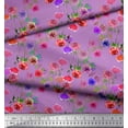 thumbnail image 2 of Soimoi Tissu Crêpe polyester Imprimé Feuilles & Roses au Mètre 42 Pouces de Large, 2 of 3