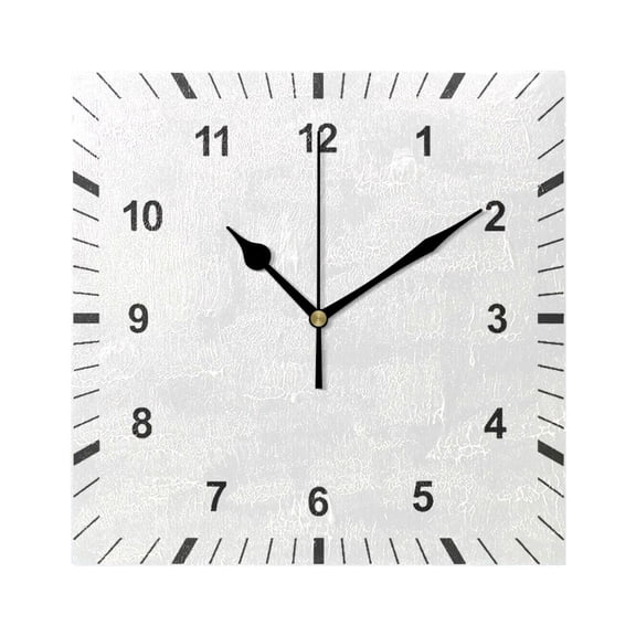 White Wall Clock Battery Operated Silent Non-Ticking Bedroom Office Kitchen Home School Decor 7.8"(Black)