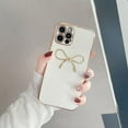 thumbnail image 3 of Side Plating 3D Bow White Soft Phone Case Compatible with iPhone Case (White,iPhone 13), 3 of 6