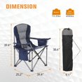 thumbnail image 6 of MF Studio Oversized Folding Camping Chair Heavy Duty Steel Frame Portable Padded Chairs with Cooler Bag & Cup Holder, Lightweight Lawn Chairs, Blue, 6 of 6