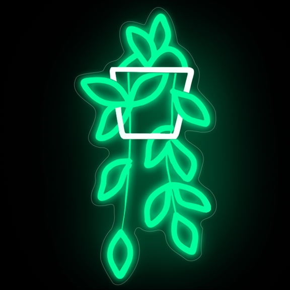 Flowerpot Neon Sign for Wall Decor, USB Light Up Sign for Home Bedroom Party Bar Flower Shop Decor Wedding Birthday Party Gifts for Her Him, 16.5"x8.9"
