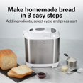 thumbnail image 2 of Hamilton Beach Digital Electric Bread Maker Machine Artisan and Gluten-Free, 2 lbs Capacity, 14 Settings, White and Stainless Steel (29987MN), 2 of 8
