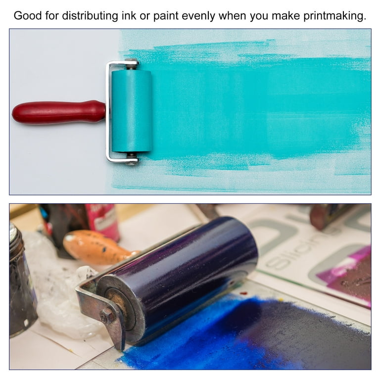 4.5 Rubber Roller Brayer Tool for Printmaking Art Ink Stamping Tape - Black