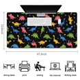 thumbnail image 5 of Long Mouse Pads for Desk,Colorful Dinosaur on Black Pattern Desk Mats on Top Of Desks, Desk Mouse Pad Extra Large with 3mm Non-Slip Base and Stitched Edge for Gaming,Office,Work,Home 47.3"x23.6", 5 of 6