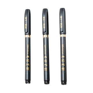 SHILIJIA 1/3 pcs Double Head Hand Lettering Pens Chinese Calligraphy Brush  Pens Set Signature Pen Art Markers Black Ink 4 Size for Beginners Writing