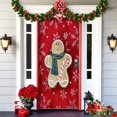 thumbnail image 1 of Cubierta de puerta de elfos de Navidad, accesorios de decoración al aire libre, pancarta de fondo de Navidad de Papá Noel para puerta de casa de fiesta, 1 of 4