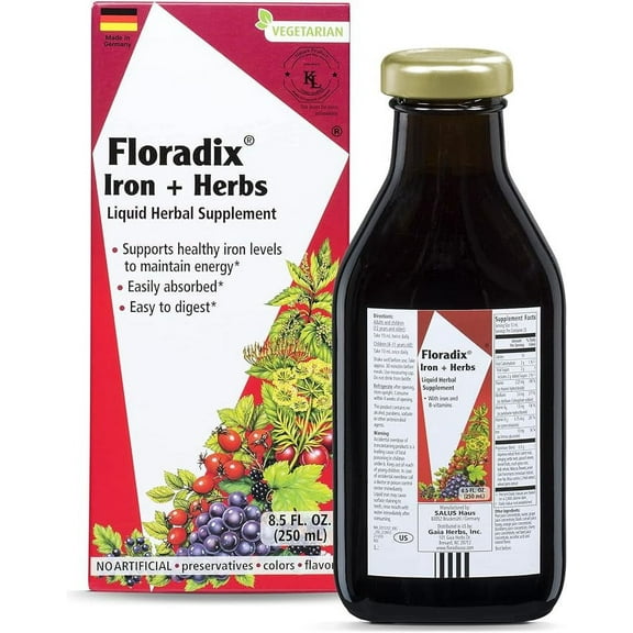 Floradix Iron And Herbs Liquid Extract, 8.5 Oz..