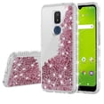 thumbnail image 2 of Liquid Glitter Phone Case for Cricket Icon 3 Case, At&t Motivate 2 Case, Cricket Splendor Case Cover w/Tempered Glass Screen Protector - Clear/Rose Gold, 2 of 5