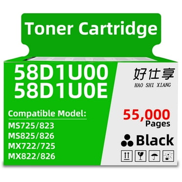 58D1U00 58D1U0E High Yield Toner Cartridge Black Replacement for Lexmark 58D1U00 Toner Cartridge for MS725 MS823 MS824 MS825 MS826 MX722 MX725 MX822 MX824 MX826 Laser Printer [55000 Pages 1 Pack]