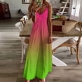 thumbnail image 4 of Pink Green Gradient Sleeveless Dress Women's Evening Dress Womans Clothing, 4 of 9