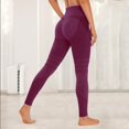 thumbnail image 2 of Leggings for Women LSQii High Waist Seamless Tummy Control Capri Pants Casual Soft Leggings for Workout Running Athletic Cycling Yoga Pants ,Wine M, 2 of 4