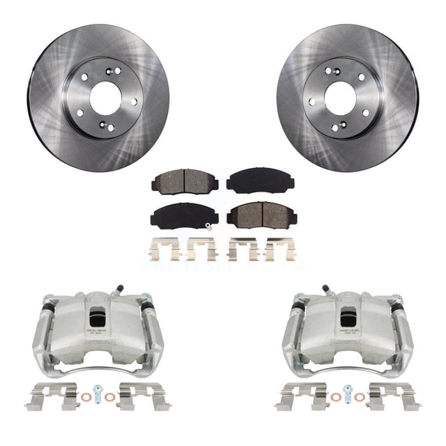 Transit Auto Front Disc Brake Caliper Rotors and Semi-Metallic Pads Kit for Car Honda Civic Acura CSX KC8-100206S