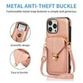 thumbnail image 2 of Dteck Case for iPhone 11 Pro 5.8-inch,Shockproof Rubber Silicone Bumper Hybrid PU Leather Card Holder Wallet Bag Pocket Back Protective Kickstand Cover with Cross Body Shoulder Strap,Rosegold, 2 of 6