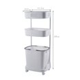 thumbnail image 2 of Laundry Basket Multilayer Removable Bathroom Trolley Storage Basket with Wheels, 2 of 8