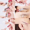 thumbnail image 3 of Set de manicura HANTEKAS 10 en 1 de acero inoxidable con funda de piel, 3 of 7