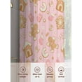 thumbnail image 6 of Christmas Sheer Curtains 63 inches Long, Pink Gingerbread Man Cookie House Candy Cane Snow Light Filtering Sheer Window Curtains Rod Pocket Voile Drapes for Bedroom Living Room, 2 Panels 52"W x 63"L, 6 of 7