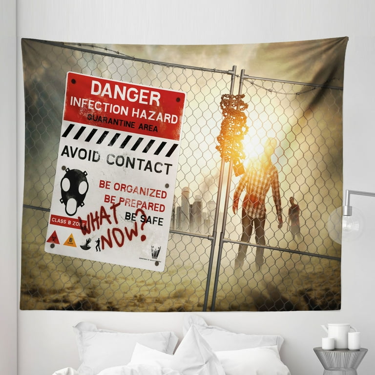 Zombie Tapestry Dead Man Walking in Dark Danger Scary Scene