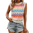 thumbnail image 1 of Gilet Sans Manches Léger à Col Rond Coloré pour Femmes Blanc P, 1 of 10