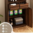 thumbnail image 4 of Walsunny Bathroom Storage Cabinet, Floor Storage Cabinet with 2 Drawers, Doors and Adjustable Shelves, Freestanding Wood Storage Organizer for Bathroom, Living Room, Kitchen, Entryway, Walnut, 4 of 14