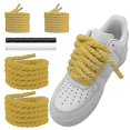 thumbnail image 4 of Lacets Ronds en Coton Épais de Remplacement pour Espadrilles--Jaune, 4 of 5