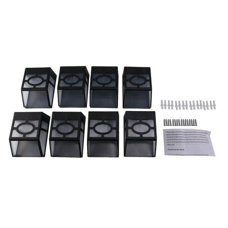 

Solar Fence Lights Outdoor Waterproof Solar LED Wall Lights for Deck Fence Landscape Steps Stairs Patio Yard Garden Warm Light (Pack of 8)