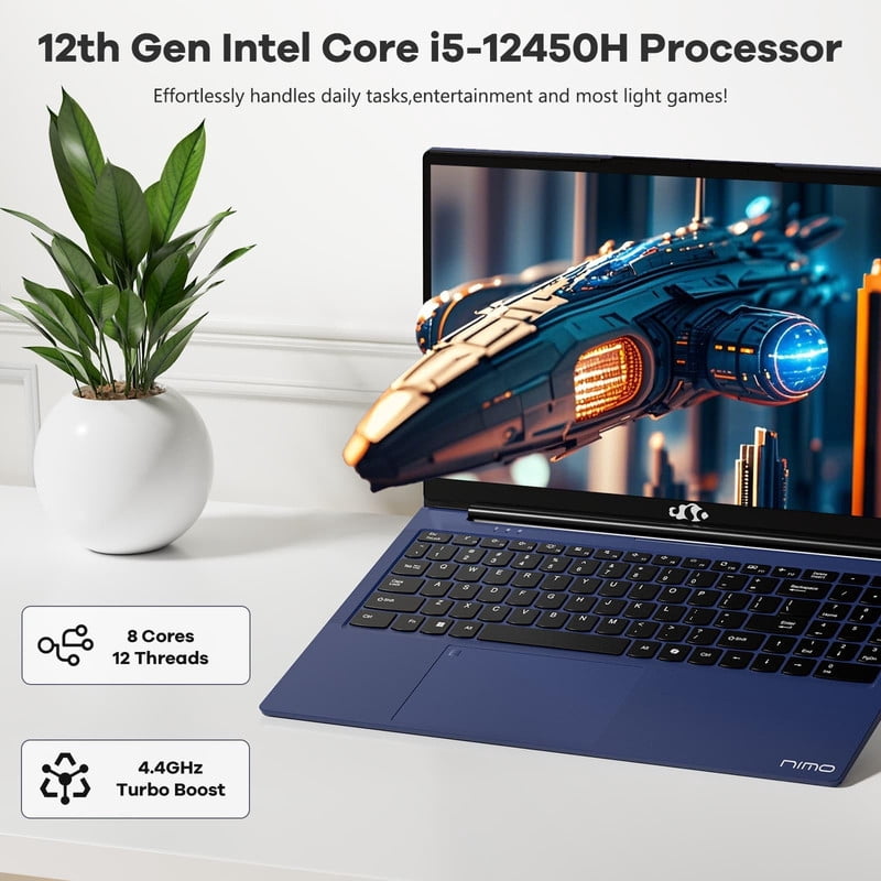 15.6" FHD-IPS-Business Laptop, 32GB RAM 1TB SSD, 8 Cores Intel Core i5-12450H(Beat i7-11800H, Up to 4.4 GHz) Computer with 100W Type-C Fingerprint Backlit Keyboard WiFi-6 Numpad Win 11 Blue