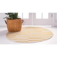 thumbnail image 4 of Unique Loom Williamsburg Collection Casual Transitional Thick Alternating Stripes Area Rug, 3 Feet 7 Inch, Yellow/Beige, 4 of 4