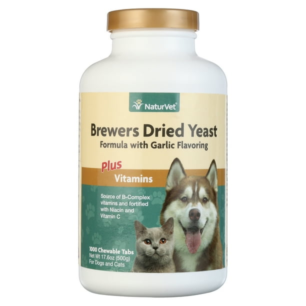 NaturVet Brewer's Yeast & Garlic for Dogs & Cats, 1000 Tablets