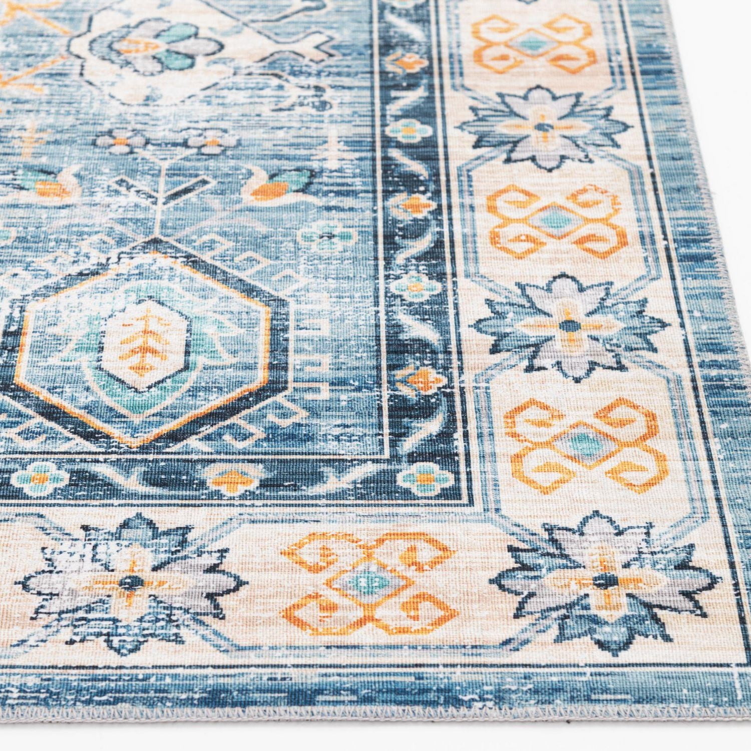 Tommin Blue and Yellow Woven Area Rug