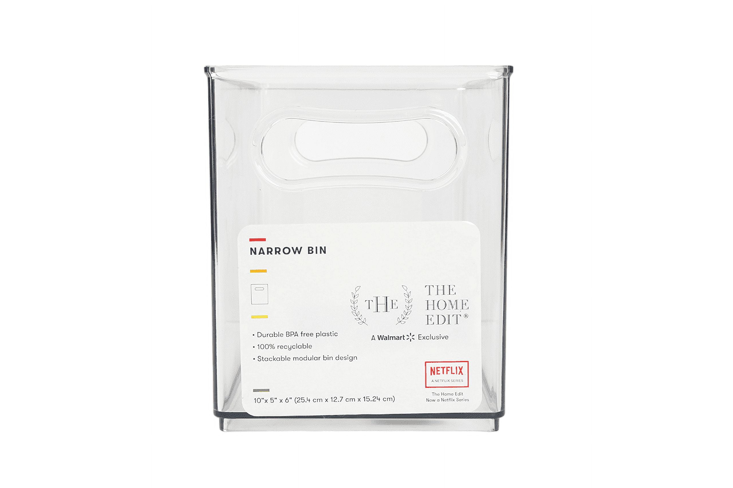 The Home Edit Clear Plastic Narrow Storage Bin