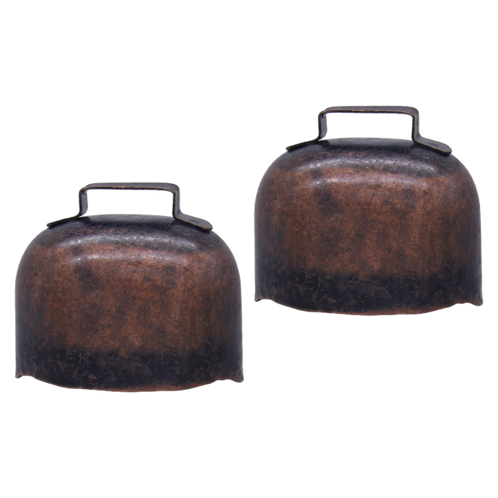 balikha 2 Pieces Cow Bells Cowbell Ornament Retro Style Decorative Bells Grazing Bell Loud Bells for Cattle Farm Animals Horse Cow Pets Supplies