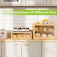 thumbnail image 2 of 2 Pack Bread Box for Kitchen Counter, No Assembly Breadbox Double Layer Bamboo Bread Container with Clear Windows, Large Capacity Kitchen Food Storage Container, 2 of 7
