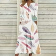 thumbnail image 1 of Babysbule Liquidation Robes d'Automne pour Femmes Mode Femmes Décontracté Élégant Col Rond Imprimé Été Manches Longues Poches Robe, 1 of 5
