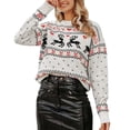 thumbnail image 1 of Suéter de Cuello Redondo y Larga para Mujer, Estilo Navideño, Informal, para Fiestas L, 1 of 8