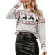 thumbnail image 1 of Suéter de Cuello Redondo y Larga para Mujer, Estilo Navideño, Informal, para Fiestas M, 1 of 8