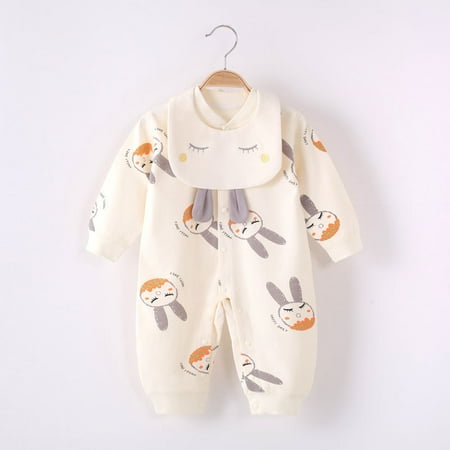 

Yidarton Baby Jumpsuit Ha Long Sleeve Boys And Girls Boneless Cotton Class A Clothes Newborn Climbing Clothes Yellow