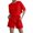 Red, variant on Short Sets for Women Eyelet Short Sleeve Crewneck Crop T Shirt and Shorts 2 Piece Matching Set Womens Lounge Set