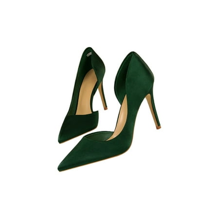 

Rockomi Womens Heeled Sandals Stiletto Pumps Pointy Toe Dress Shoes Ladies Fashion Comfort Pump Shoe Lightweight Sexy High Heels Green 5.5
