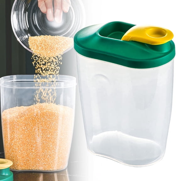 Kaireo Plastic Food Storage Containers with Lids, 1 Pack Airtight Canisters for Flour Sugar Cereal – BPA-Free, Clear – 1 Set