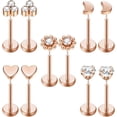 thumbnail image 1 of shiyou-10pcs 18G Threadless Push-in Tragus Conch Cartilage Flat Back Helix Labret Monroe Lip Ring Daith Piercing Jewelry, 1 of 4