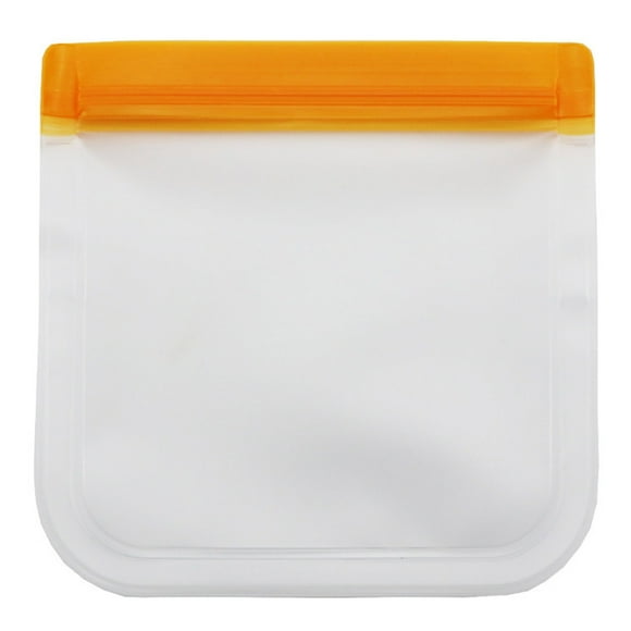 Sustainable Food Storage Bag Reusable Transparent Fresh-keeping Bag Double Zipper Sealed Bag Leakproof Sandwich Bag Washable Food Storage Container