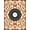 Navy Orange Ivory, Pattern 4, variant on ODIKA Music Vintage Album Grid Abstract Equalizer Record Minimalist Vinyl Flowing Stain Resistant Thin Throw for Entryway, Kitchen, Laundry Room