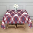thumbnail image 3 of Red and Blue Star Argyle Pattern Square Tablecloth,Waterproof Square Table Cover,Wipeable Spillproof Washable Table Cover for Home Kitchen Party Decor 42"X42"(107x107cm), 3 of 6