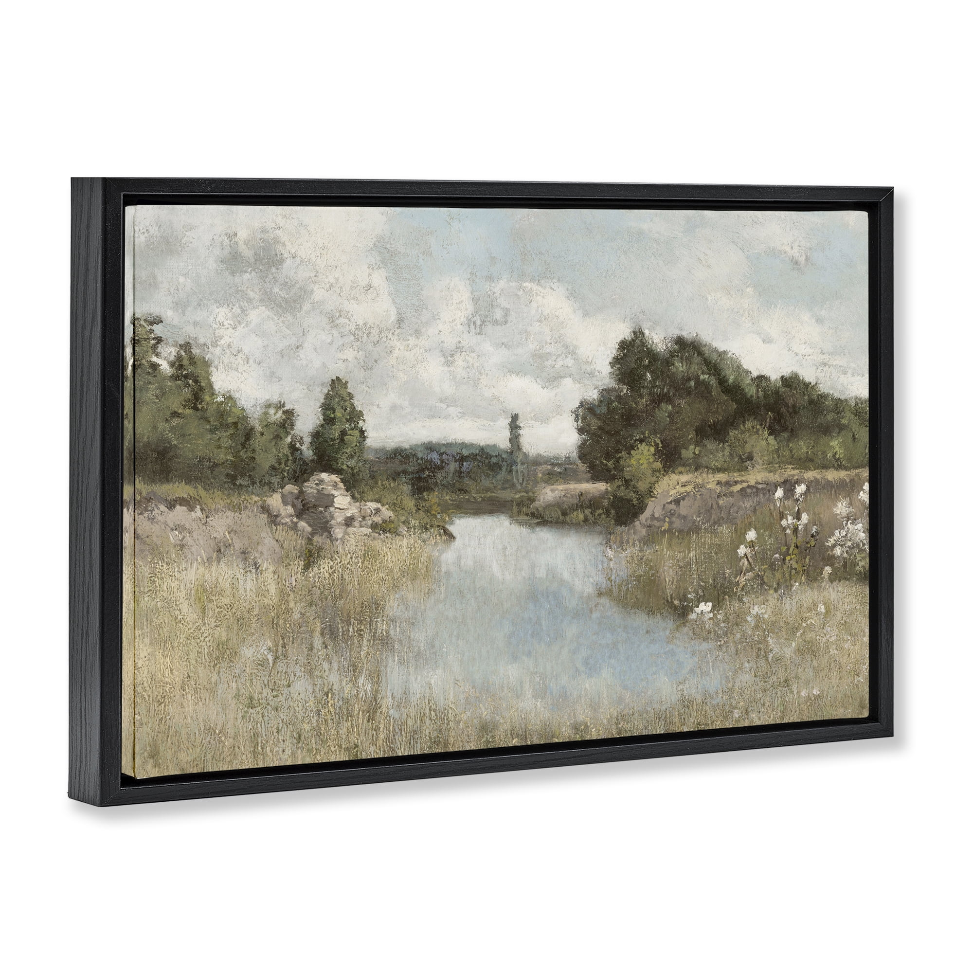 Stupell Industries Dawn At The Shore Black Framed Floater Canvas Wall Art, design by Christy McKee