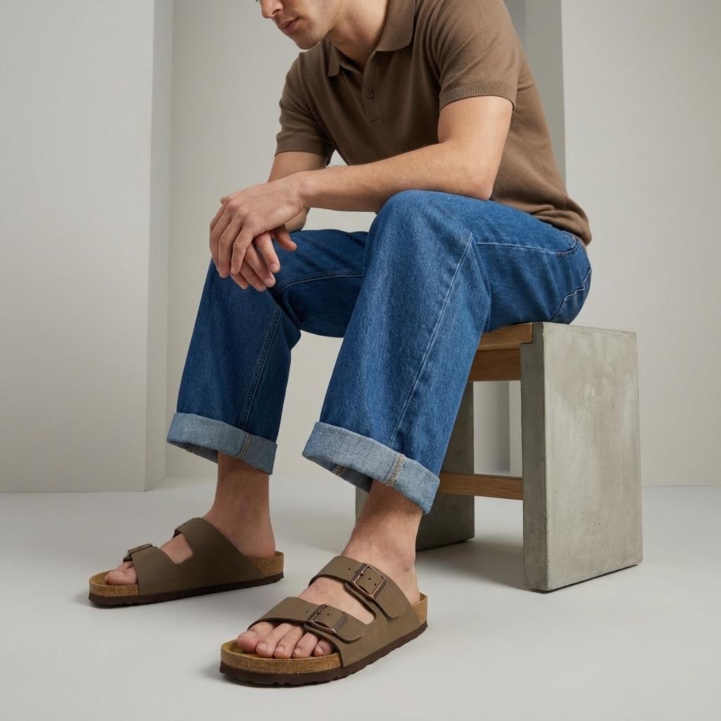 Cushionaire Lane Cork Footbed Men's Adjustable Slides photo 5