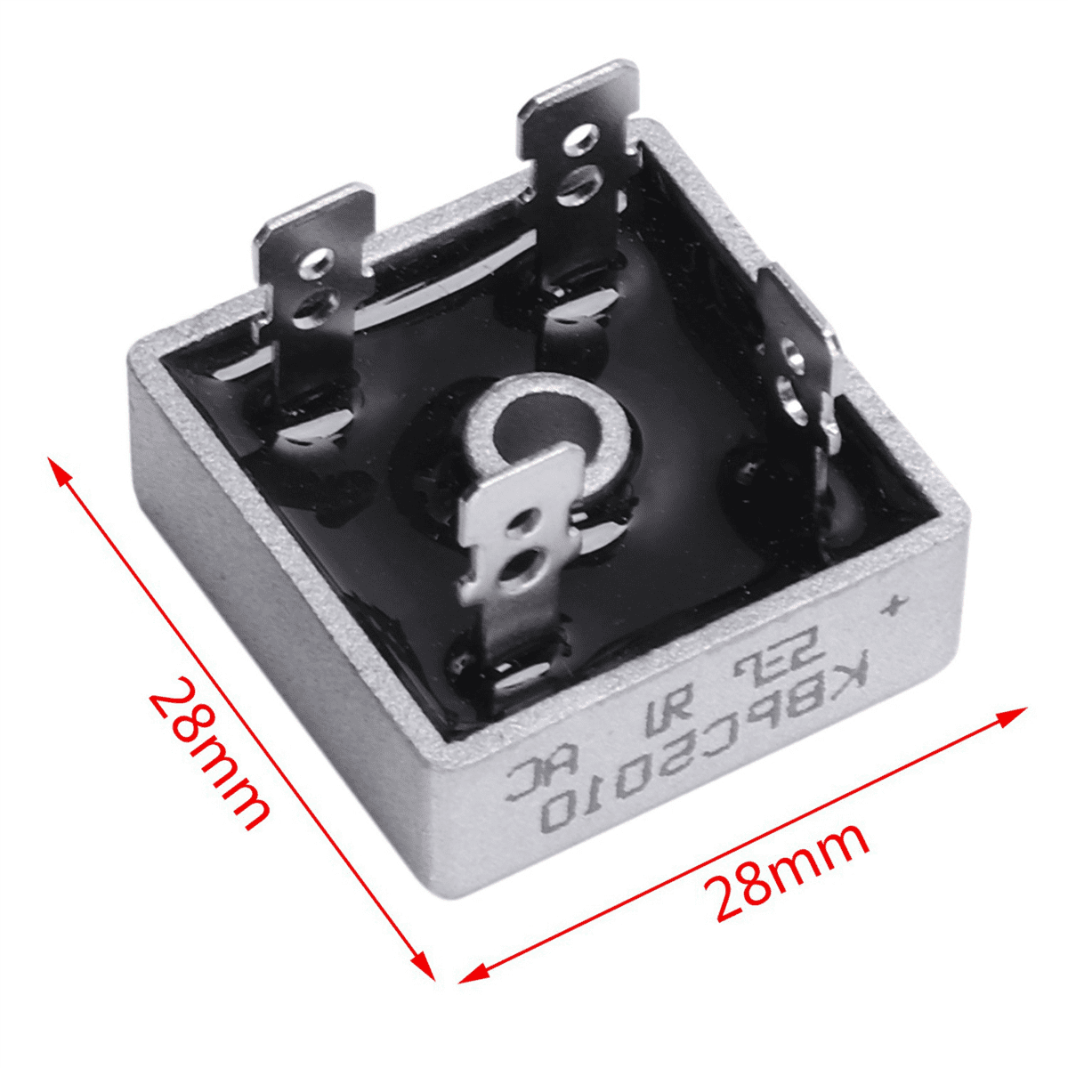 40 PCS 50A 1000V Metal Case Single Phases Diode Bridge Rectifier KBPC5010,40x rectifier bridge,silver