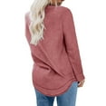 thumbnail image 6 of IROINNID Long Sleeve T-Shirts for Women Autumn Winter Solid Round-Neck Pullover Tops,Red, 6 of 7
