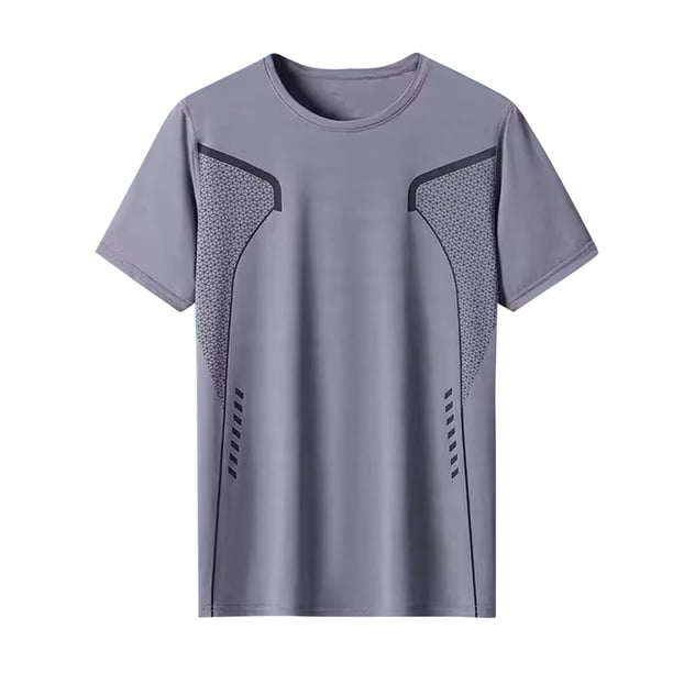 Camisas de Manga Corta Casual, Deportes de Verano, Secado Delgado Cuello Redondo Blusas Camisas