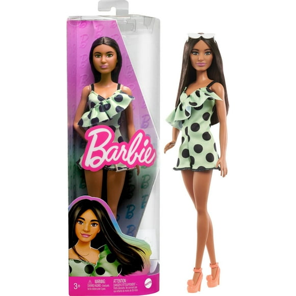 Barbie Fashionistas-Poupée brune avec combinaison à pois